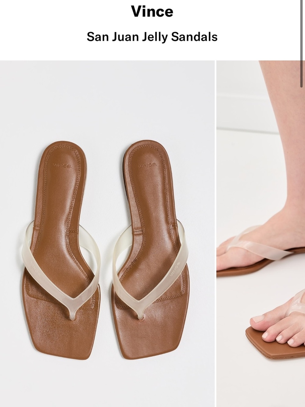 Vince San Juan Jelly Sandals in Brown with clear Straps size 8 gently used